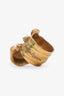 Saint Laurent Vintage Gold Plated White Enamel Arty Ring Size 8