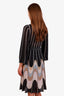 M Missoni Black Metallic V-Neck Wrap Mini Dress Size 4