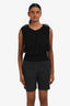 Nina Ricci Black Silk Blend Knit Tulle Top Size S