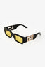 Versace Black Square 'Greca' Rectangular Sunglasses