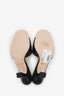 Gucci Black Leather GG Open Toe Heels Size 37.5