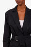 Lida Baday Black Utility Belted Blazer Top Size 8
