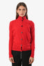 Gimaguas Red Knit Button Up Turtle Neck Cardigan Size XS
