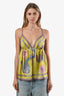 Etro Green/Purple Silk Patterned Sleeveless Tank Top Size 40