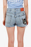 Gucci Blue Denim Angry Cat Shorts Size 26
