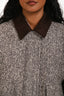Fabrique Brown Wool Tweed 'Dakota' Baseball Jacket Size S