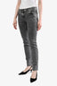 Brunello Cucinelli Grey Wash Rose Gold Button Skinny Fit Jeans Size 6