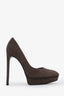 Saint Laurent Brown Suede Pointed-toe Platform Pumps Size 36