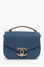 Pre-loved Chanel™ 2016-17 Navy Caviar Quilted Leather Paris-Cuba Thread Around Flap Bag