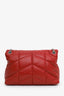 Saint Laurent Red Nappa Leather Medium Puffer Loulou Shoulder Bag