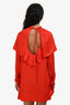 Zadig & Voltaire Red Silk Z Pattern Long Sleeve Mini Dress Size XS