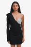 Nué Studio Black/Crystal Spiral Off-The-Shoulder Mini Dress Size 38