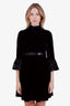 Miu Miu Black Velvet Sequin Midi Dress Size 38