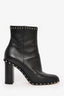 Valentino Black Leather Rockstud Ankle Boots Size 38.5