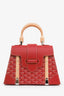 Goyard Red Leather 'Goyardine' Saigon PM Bag with Strap