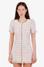 LoveShackFancy Pink Pastel Hermosa Tweed Zipper Mini Dress Size 00