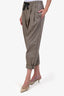 Brunello Cucinelli Khaki Cotton Tie Front Trousers Size 6