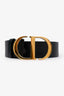 Christian Dior Black Leather Montaigne 30 Belt Size 85