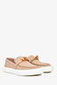 Hermès Beige Rose Leather 'Game' Slip-On Sneakers Size 35