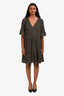 Velvet by Graham & Spencer Dark Green Cotton Ruffled Short Sleeve Mini Dress Size S