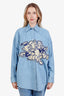 Gucci 2019 Denim Crystal Logo 'Year of the Pig' Long Sleeve Shirt Size M