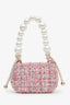 Pre-loved Chanel™ 2019 Pink Tweed Large Pearl Mini Single Flap Handle Bag