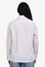 Sandro White/Purple Pinstripe Cotton Button Up Shirt Size 1