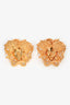 Versace Gold Tone Large Medusa Head Stud Earrings