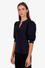 Veronica Beard Blue Cotton Quarter Sleeve Top Size M