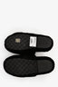 Pre-loved Chanel™ Black Interlocking CC Logo Shearling Platform Slippers Size 37
