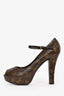 Louis Vuitton Monogram Platform Peep-Toe Heels Size 39