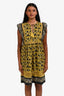 Sea New York Yellow/Blue Paisley Ruffle Sleeve Midi Dress Size 4