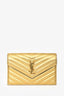 Saint Laurent Metallic Gold YSL Monogram Envelope Wallet on Chain