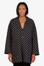 Gucci Black/White Silk Wool GG Logo Reversible Coat Size 40