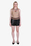 Saint Laurent Black Leather Shorts Size 38