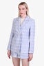 Cami NYC Blue/White Tweed Double Breasted Blazer Size S