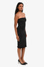 Alexander Wang Black Crystal Logo Tube Midi Dress Size M