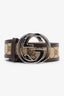 Gucci Brown/Beige GG Canvas and Leather Interlocking G Belt