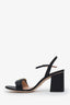 Gucci Black Leather GG Open Toe Heels Size 37.5