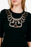 Moschino Black Cotton Embroidered Midi Dress Size 6