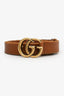 Gucci Brown Leather GG Marmont Thin Belt
