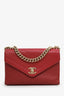 Pre-loved Chanel™ 2018-19 Red Calfskin Chevron Stitched Small Coco Flap Bag