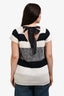 Brunello Cucinelli White/Black Cotton Knit Short Sleeve Top Size XL