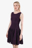 Alaïa Purple Knit Sleeveless Flare Dress Size 42