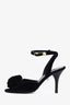 Pre-loved Chanel™ Black Velvet Open-Toe Strappy Heels Size 37