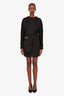 Fendi Black Cotton Long Sleeve Mini Dress with Waist Belt Size L