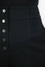 Stella McCartney Navy Wool Button Detailed High Rise Trousers Size 44