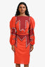 Johanna Ortiz Orange Cotton Long Sleeve Cut-Out Sundress Size 2