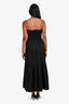 L'Academie Black Cotton Layered Maxi Dress Size XS