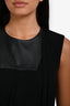 Gucci Black Leather Detail Sleeveless Top Size S